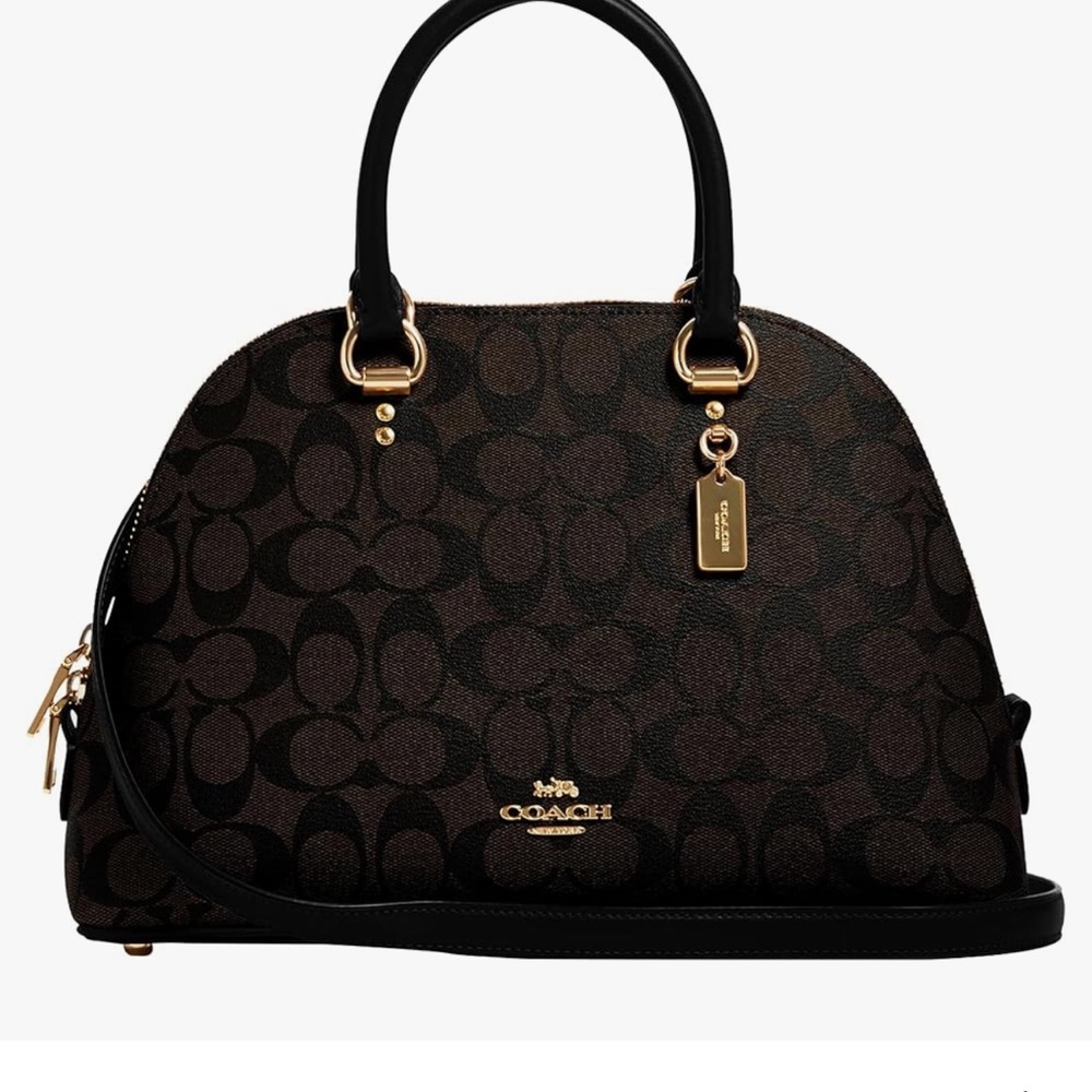 Coach Brown and Black Signature Satchel
